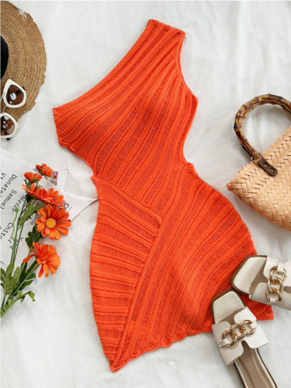 Asymmetric Sleeveless Dress with Side Reveal